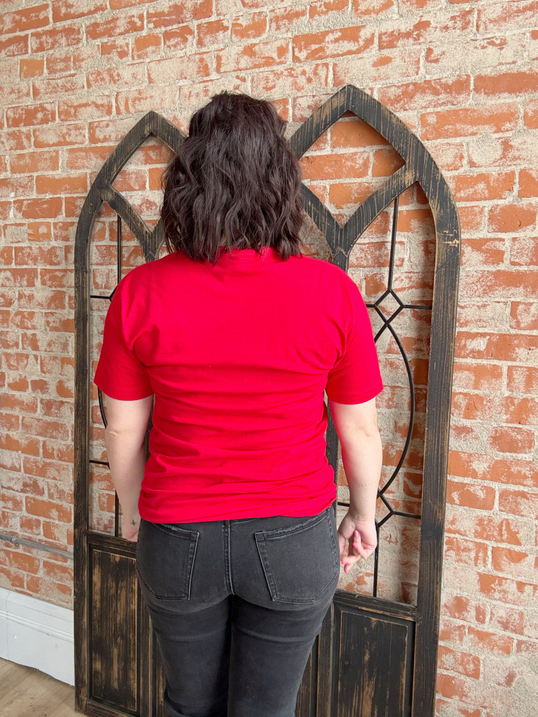 Red Checkered Heart Graphic Tee