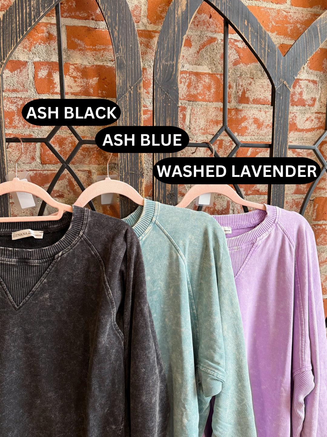 Curvy The Perfect Pick Acid Washed Pullover- 3 Colors