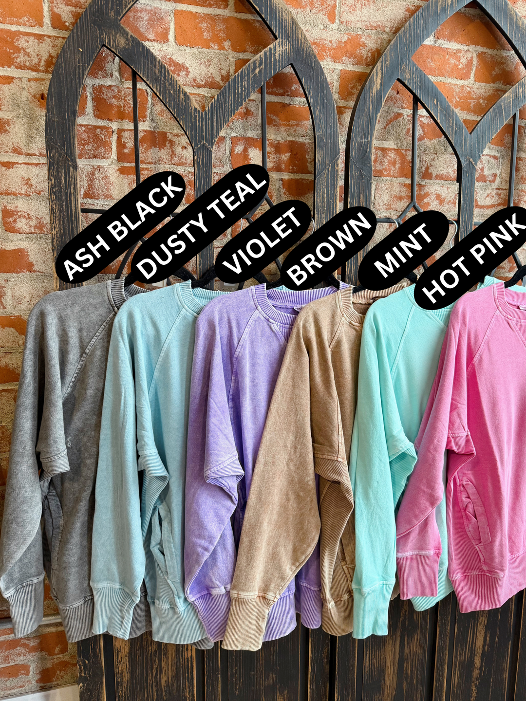 The Perfect Pick Acid Washed Pullover- 6 Colors
