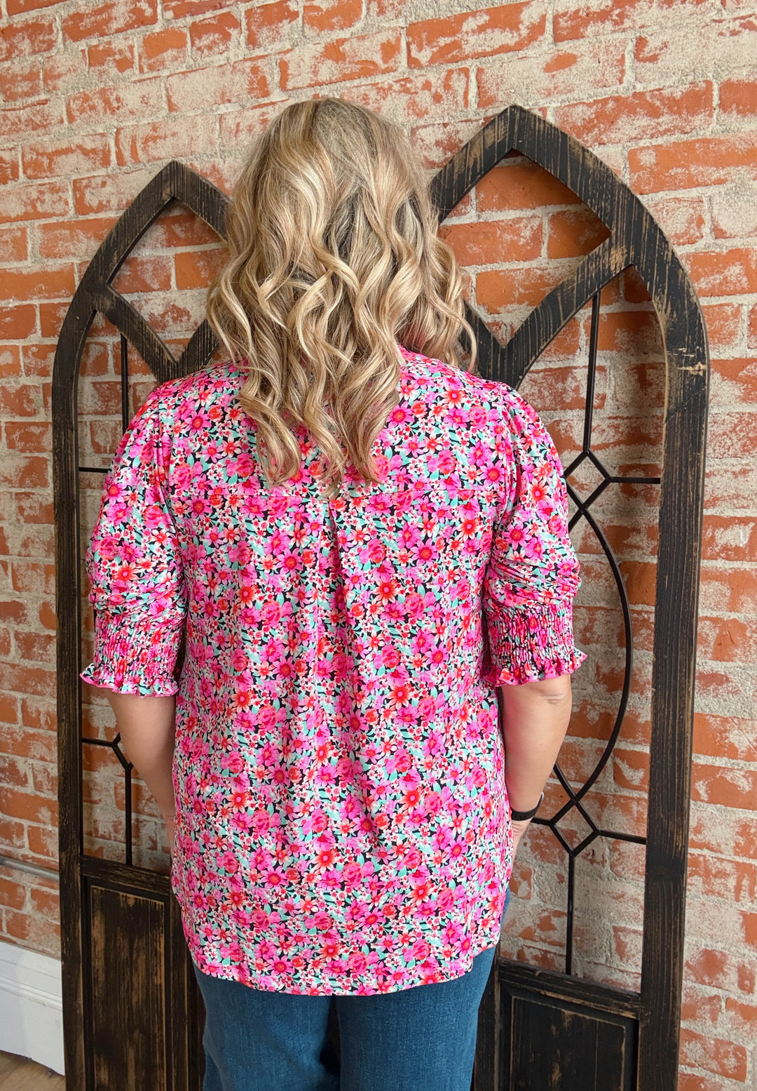 Call Your Name Floral Smocked Sleeve