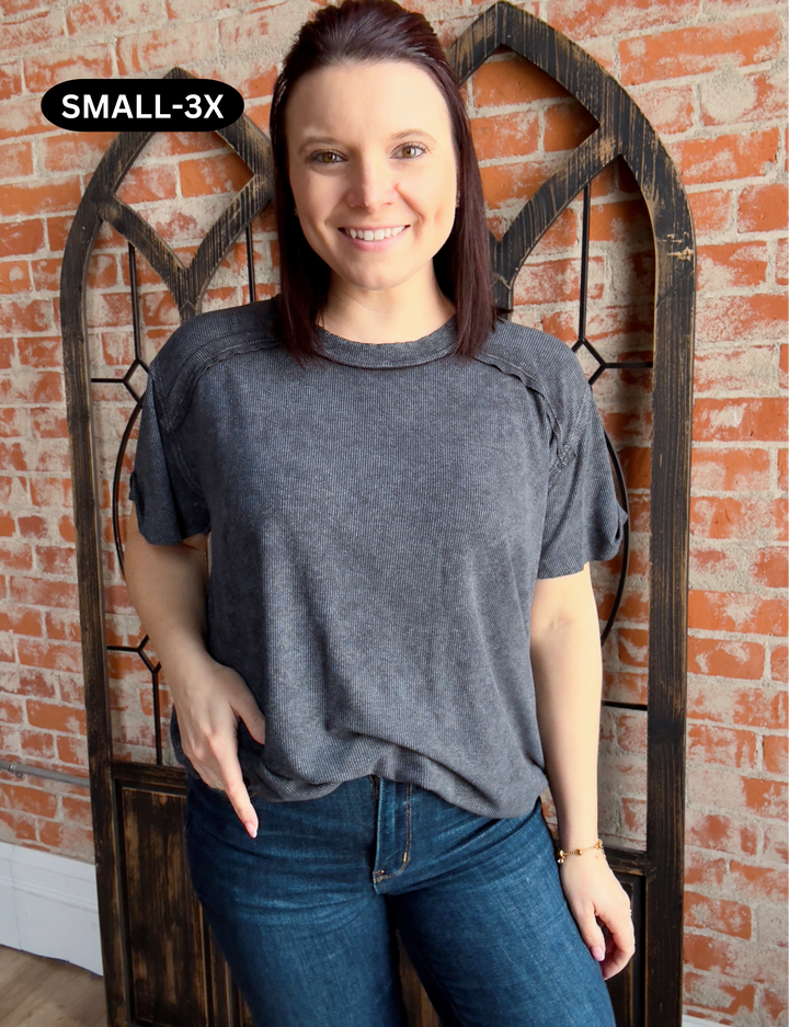 Softer Than Silk Relaxed Tee- Ash Black