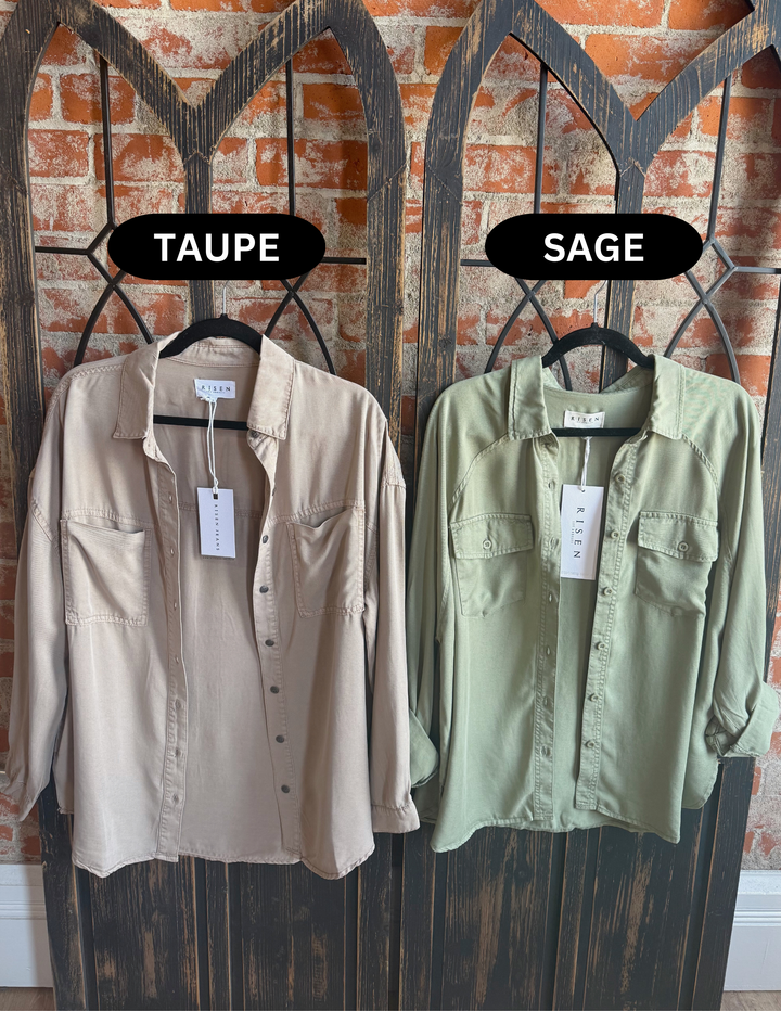 Fall Necessity Tencel Button Up-2 Colors