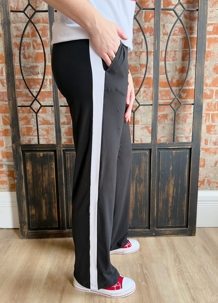 Time To Relax Black Buttery Soft Varsity Pant