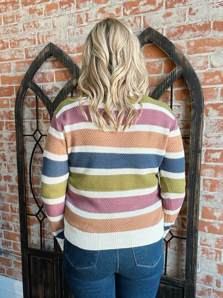 Fall Foilage Striped Sweater-2 Colors