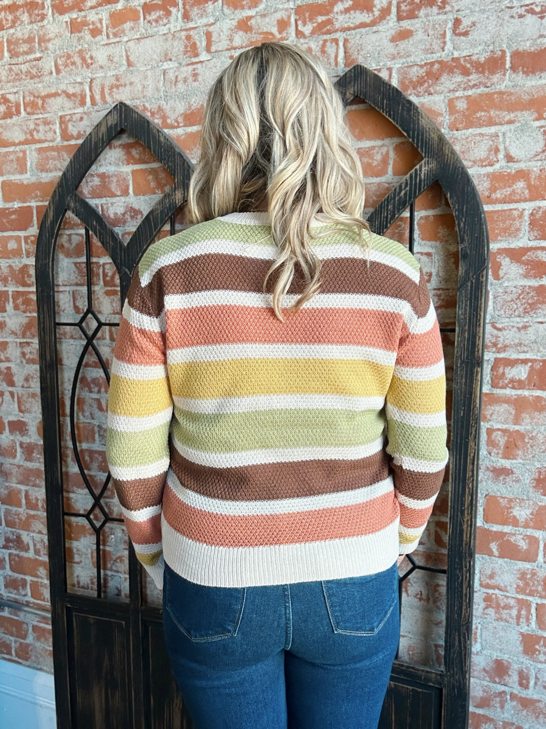 Fall Foilage Striped Sweater-2 Colors