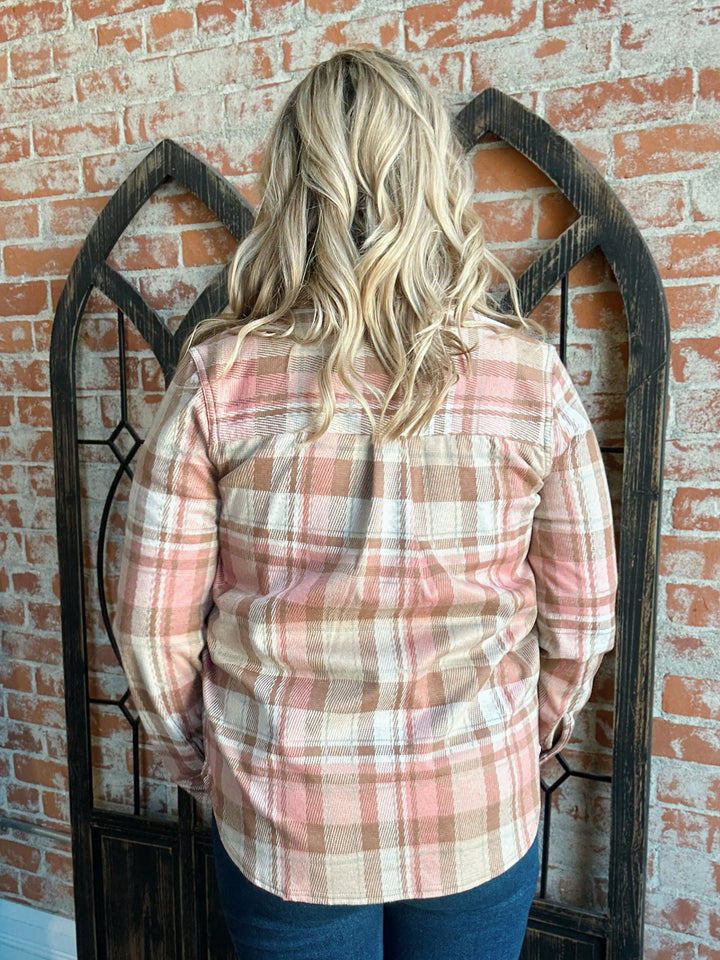 Magical Moments Blush Plaid Shacket