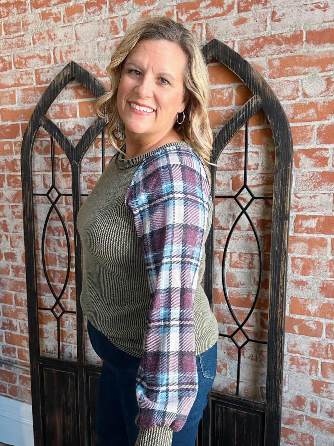 Plaid Perfection Ribbed Long Sleeve