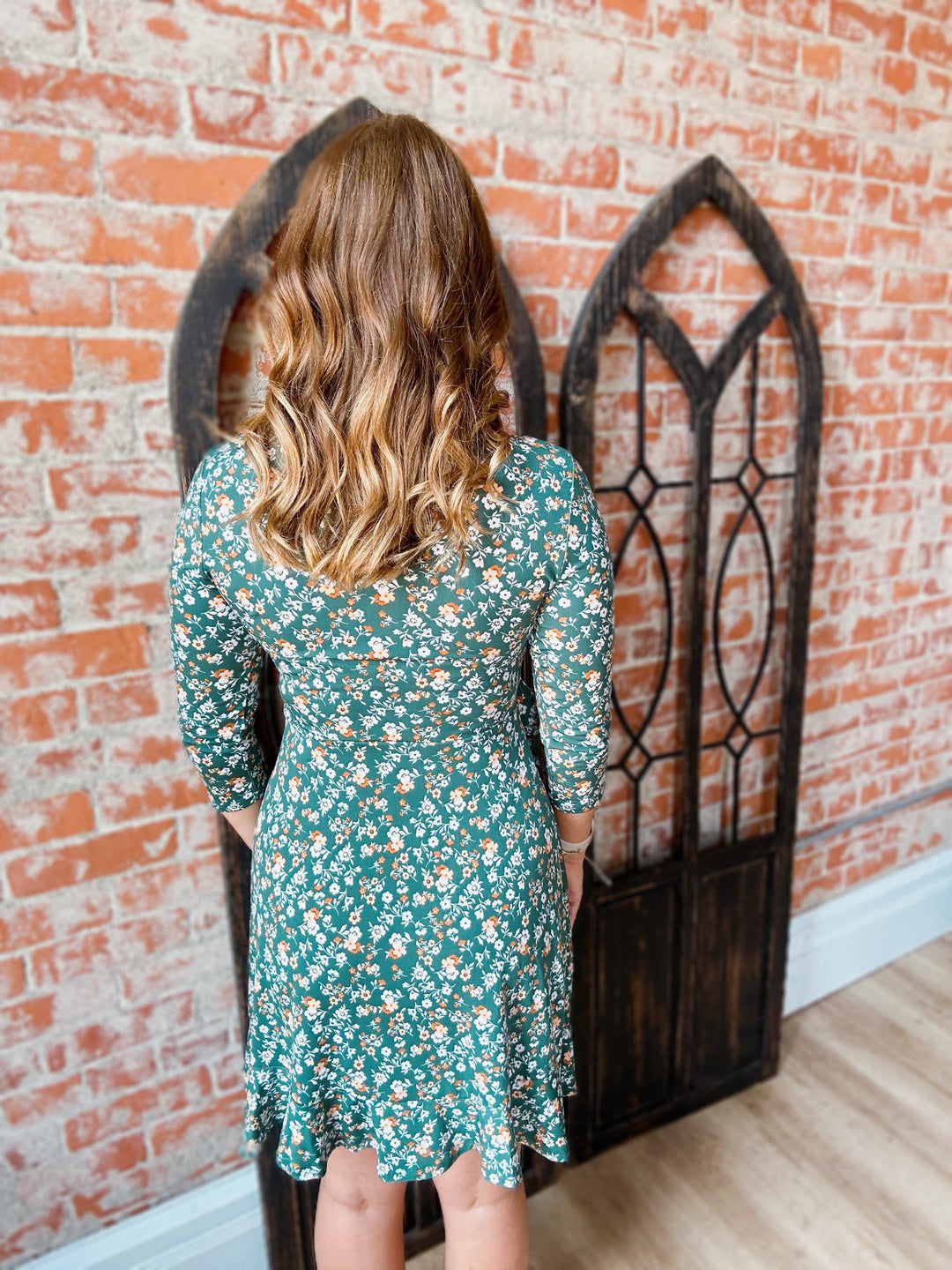 Sweet Little Something Green Ditsy Floral Dress