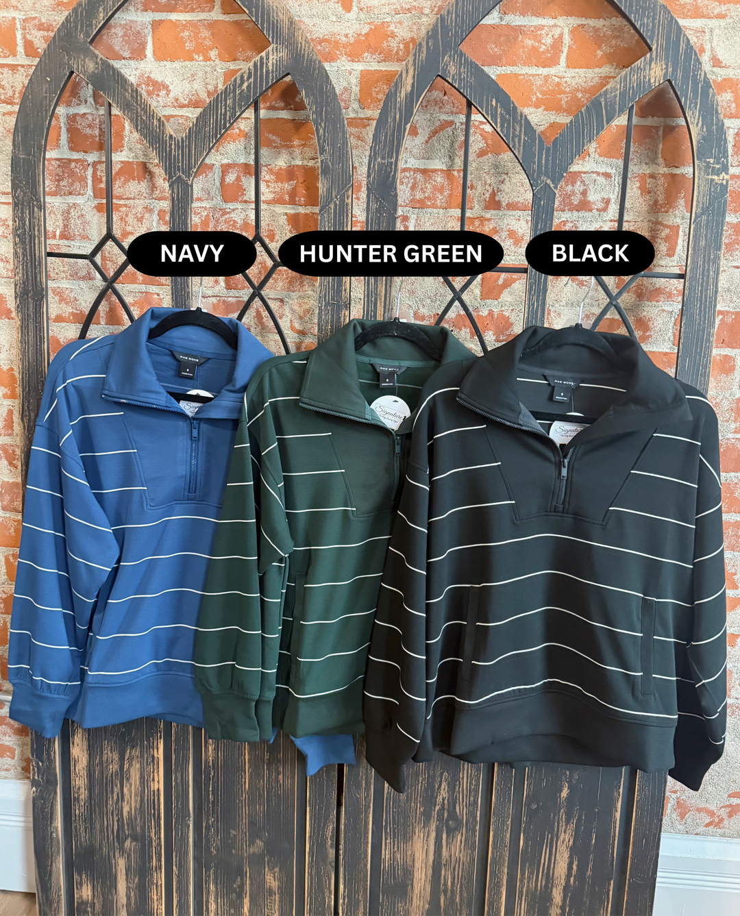 Bright Future Striped Scuba Half Zip-Fall Colors