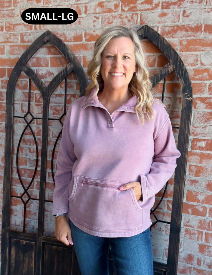 Cozy By The Fire Pullover-Rose