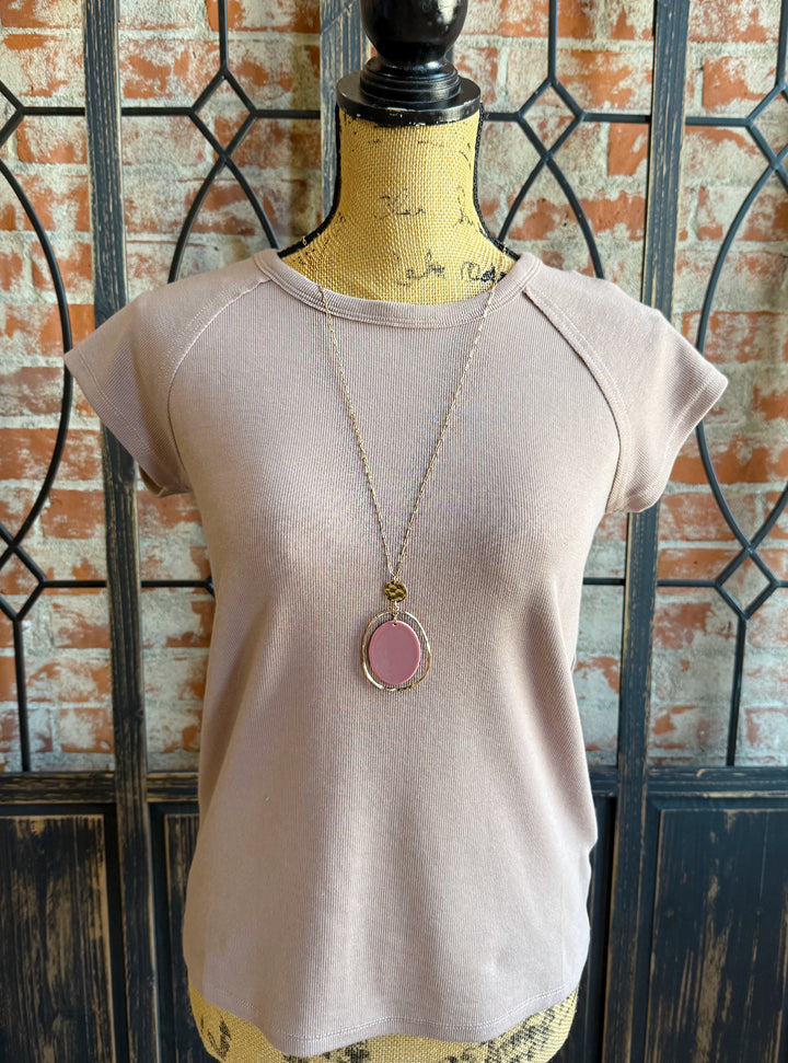 Mauve Stone Pendant Necklace