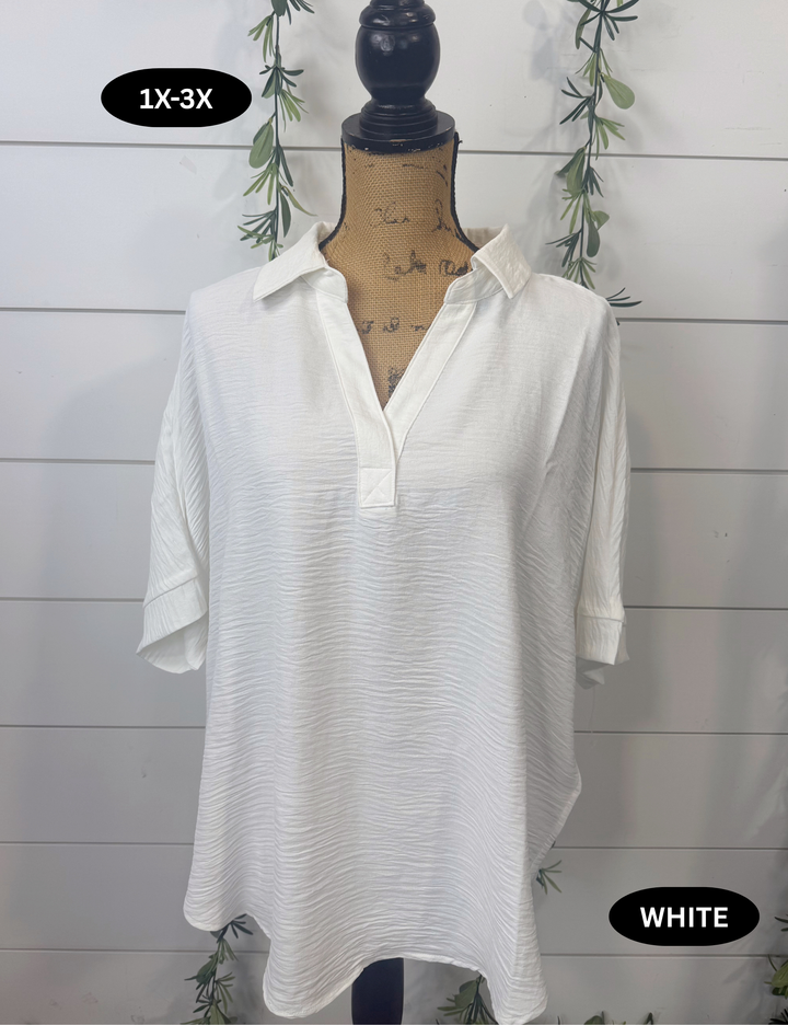 Ready To Make A Move Airflow Blouse-Lavender & White