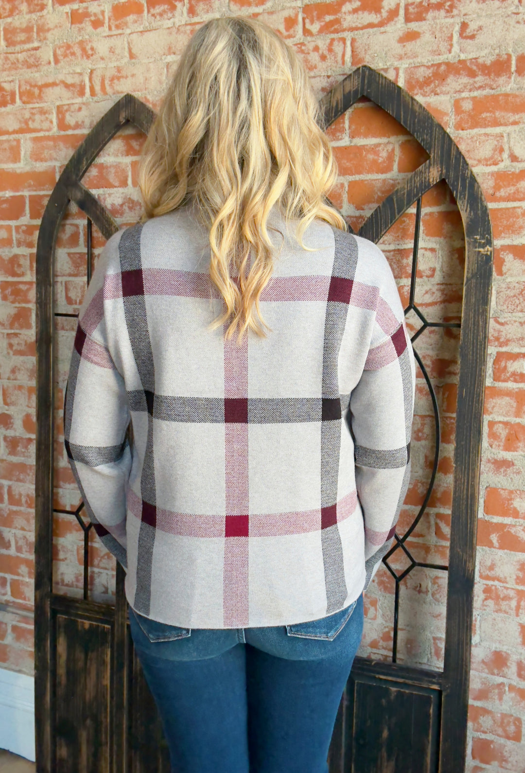 Wrapped Up In You Plaid Sweater