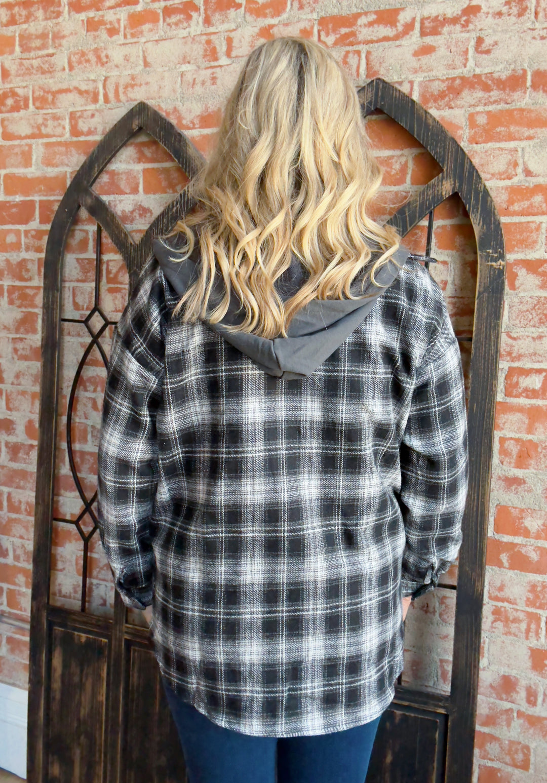 For The Chilly Days Hooded Shacket-Black