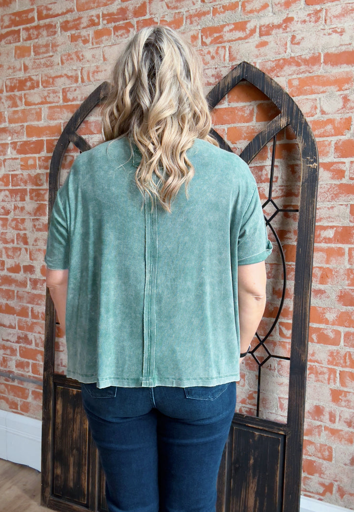 Softer Than Silk Pocket Tee-Hunter Green