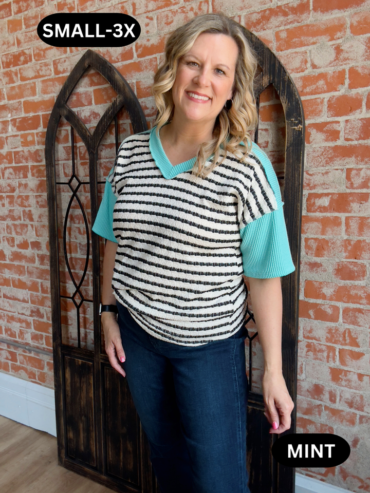 Take Me By Surprise Ribbed Color Block-2 Colors