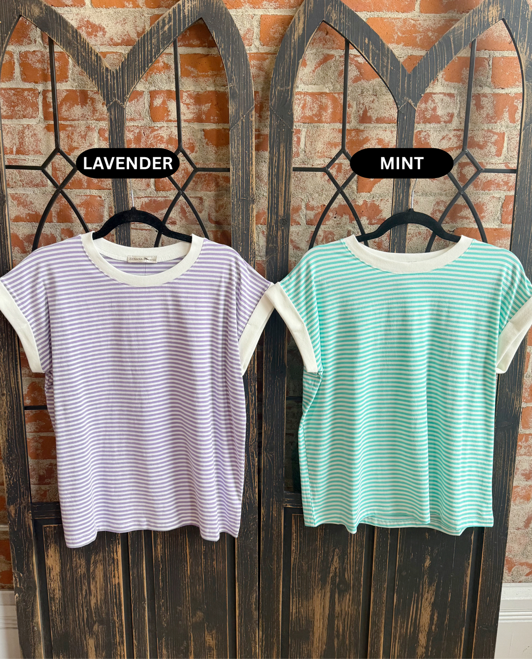 That's For Me Striped Cap Sleeve- Mint & Purple