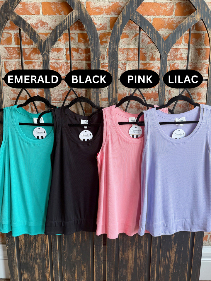 Never A Dull Moment Ribbed Tank-4 Colors