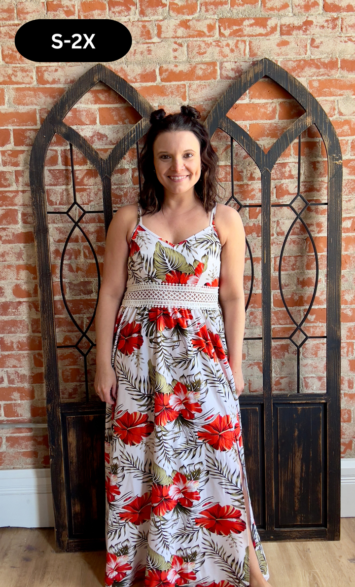 Vacation Adventures Floral Crochet Dress