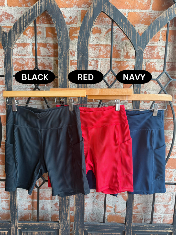 Stay Active Ribbed Biker Short- 3 Colors