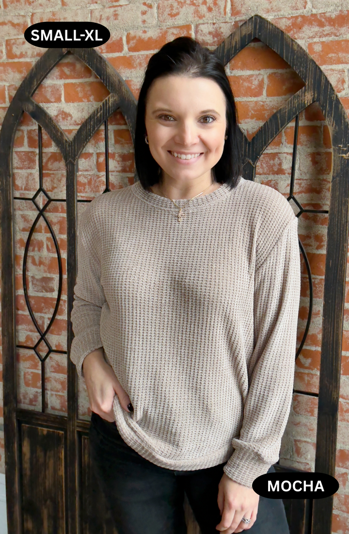 Make It a Good Time Chenille Long Sleeve-Neutrals