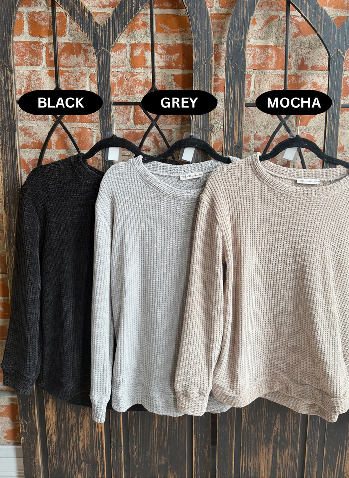 Make It a Good Time Chenille Long Sleeve-Neutrals