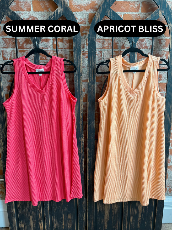 Make It Look Easy Ribbed Dress-2 Colors