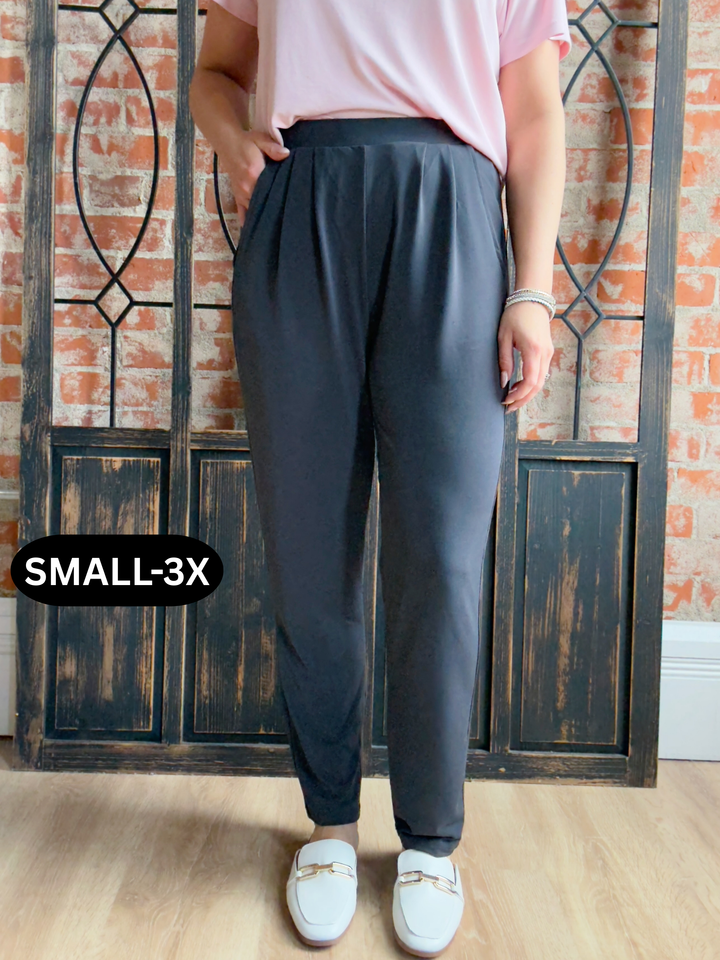 Unexplainable Pleated Dress Pant- Charcoal