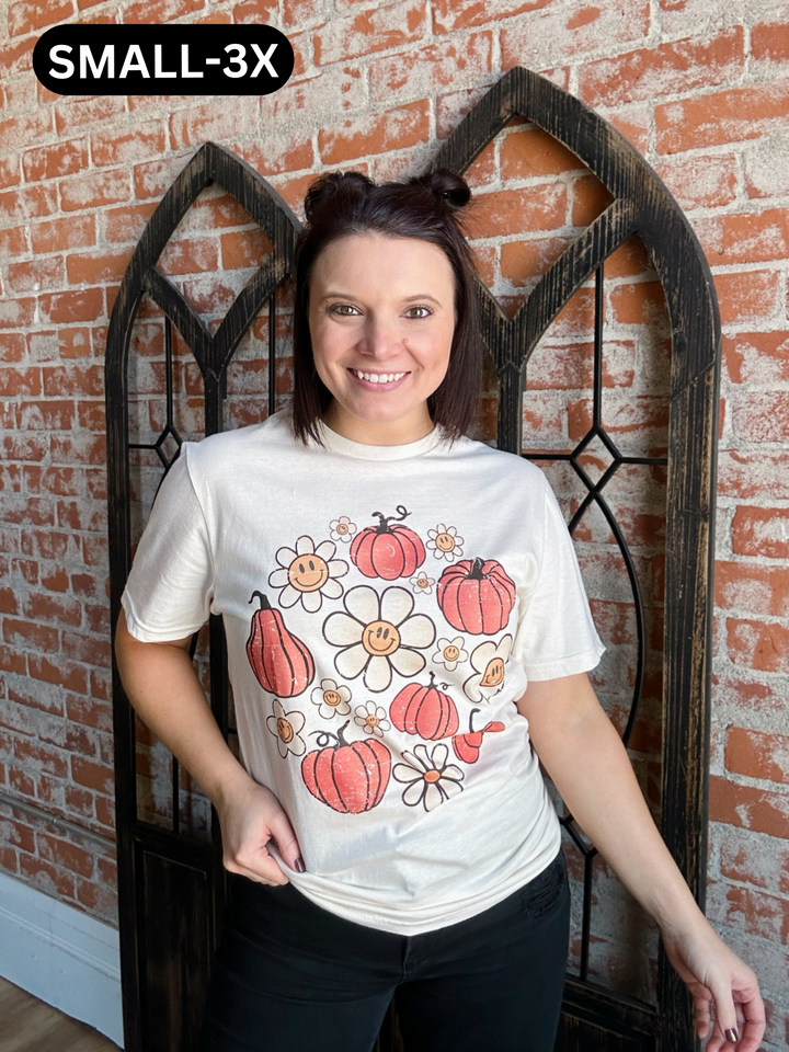 Retro Pumpkin/Daisy Graphic Tee