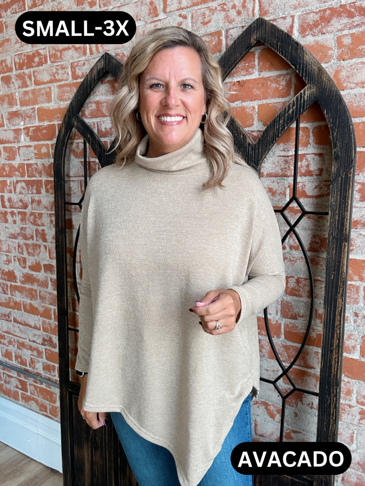 Keep It Simple Asymmetrical Cowlneck-2 Colors