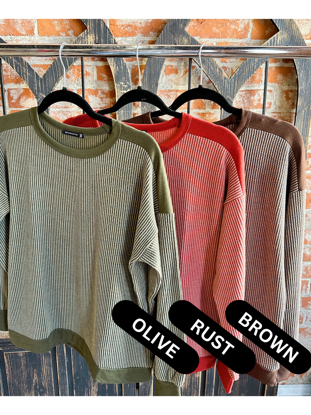 Every Now & Then Ribbed Long Sleeve-3 Colors