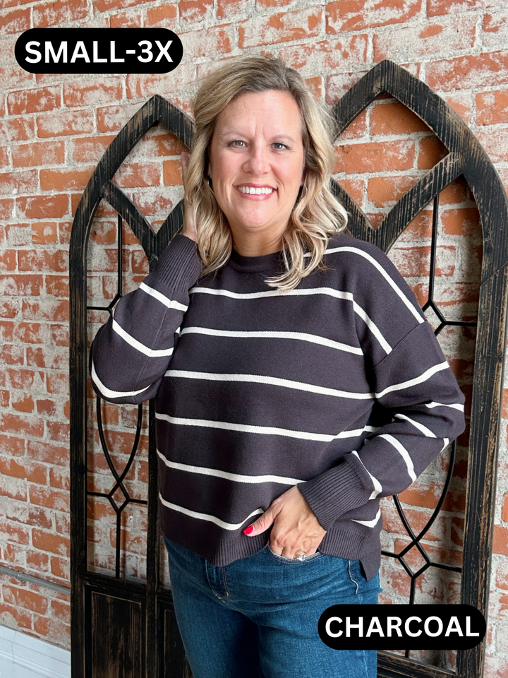 Take A Moment Striped Sweater-2 Colors