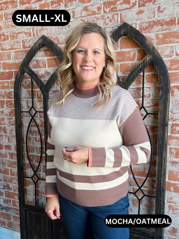 Let's Make Plans Color Block Sweater-2 Colors