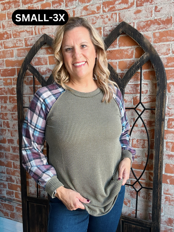 Plaid Perfection Ribbed Long Sleeve