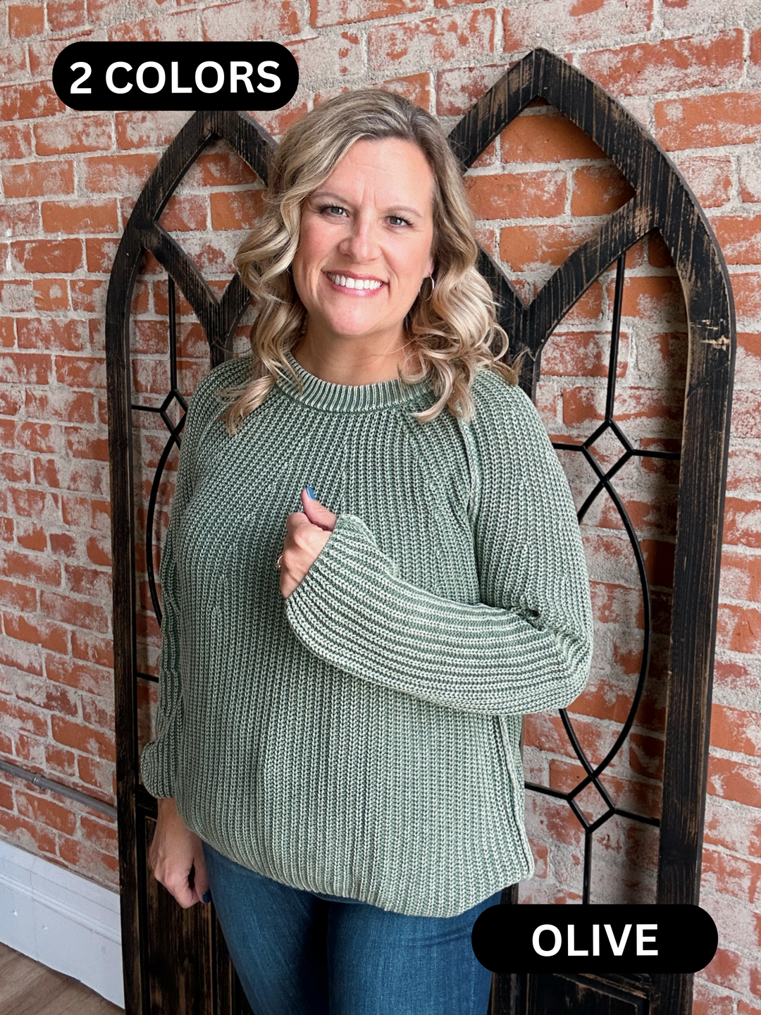 Warm Hug Washed Sweater-2 Colors