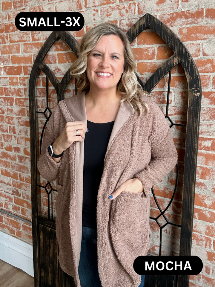 Like A Teddy Hooded Cardigan-2 Colors