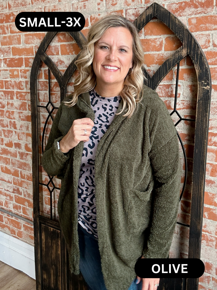 Like A Teddy Hooded Cardigan-2 Colors