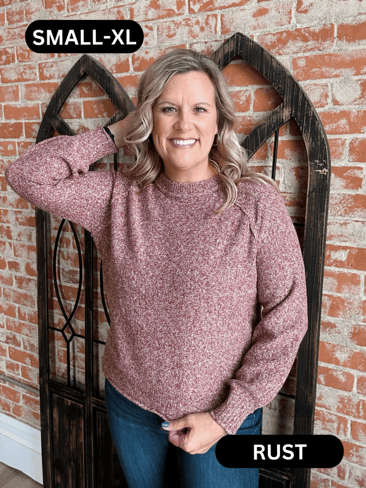 Quick To Defend Heathered Sweater-2 Colors