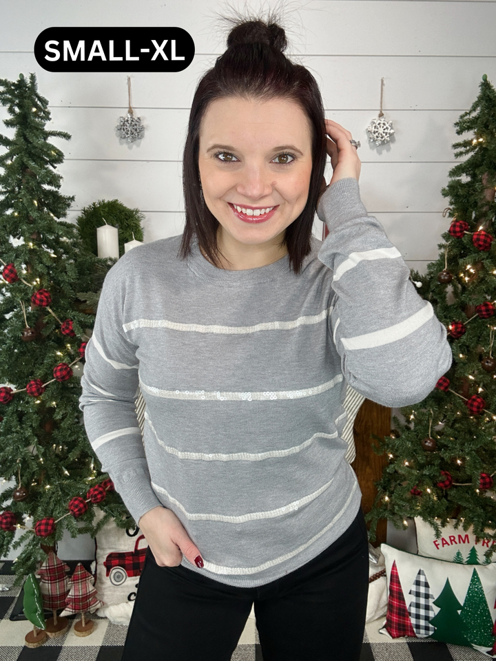 The Polar Freeze Sequin Stripe Sweater