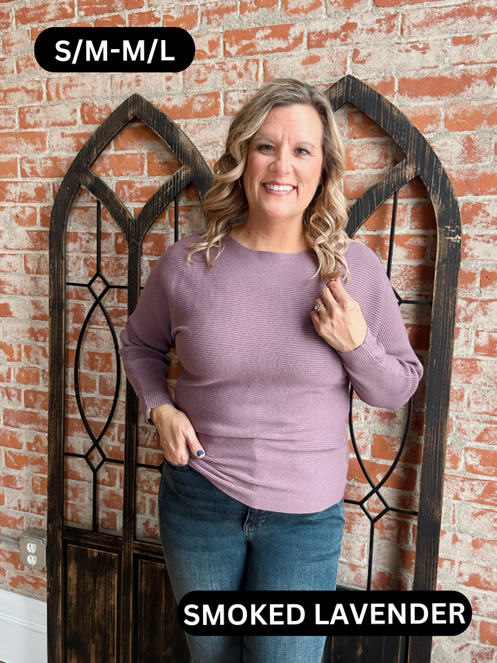 Feeling Unstoppable Ribbed Dolman Sweater-2 Colors