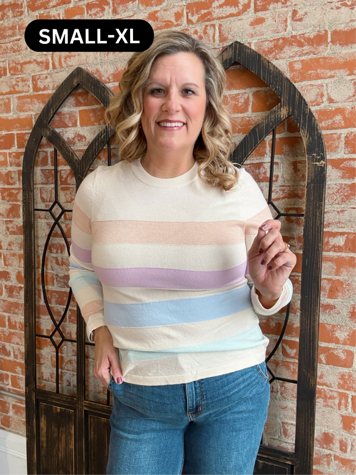 Pastel Starburst Striped Sweater