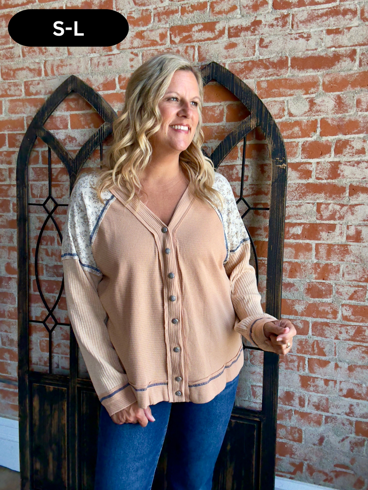 School's In Session Floral Color Block Cardigan