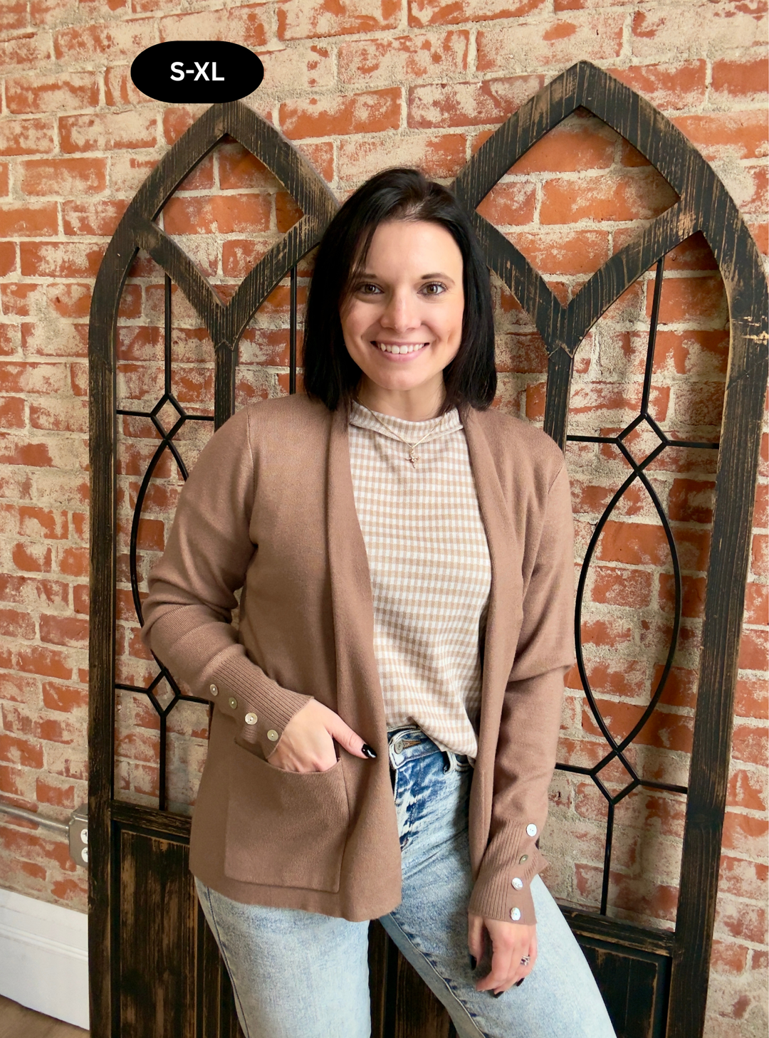 Low Effort Side Button Cardigan-Mocha
