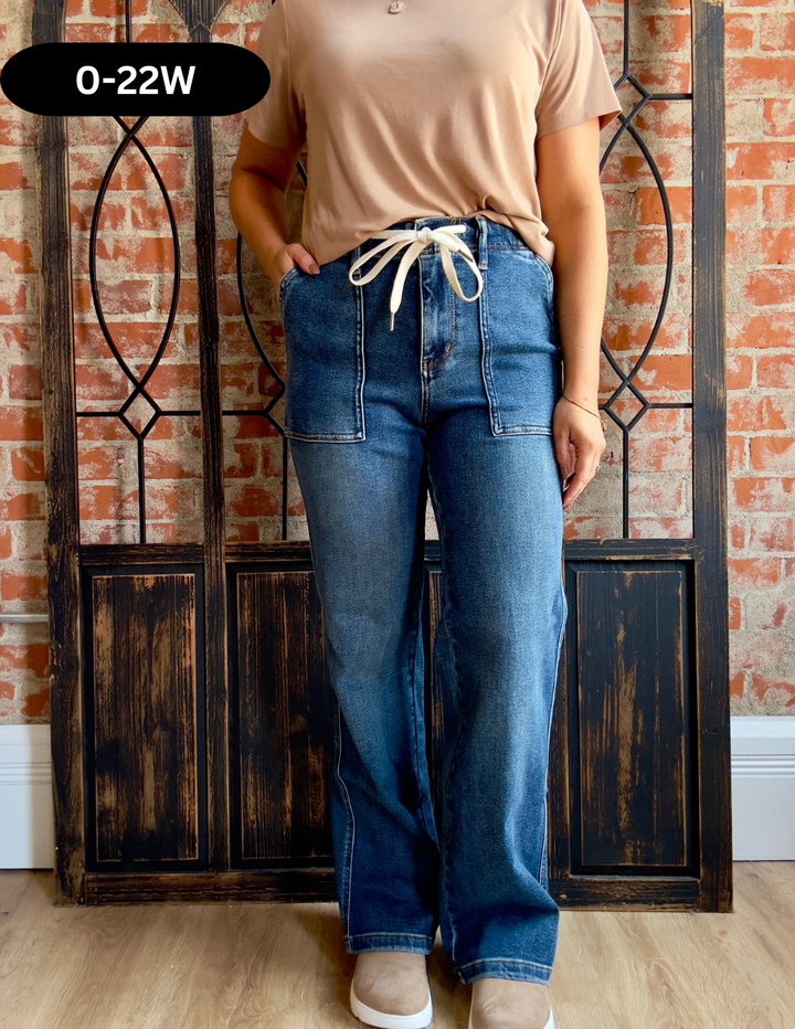 Judy Blue Keep Them Guessing Wide Leg Jogger
