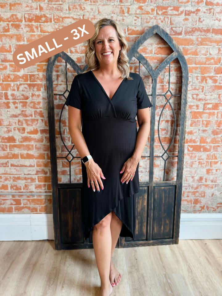 Walk The Line Black Wrap Dress