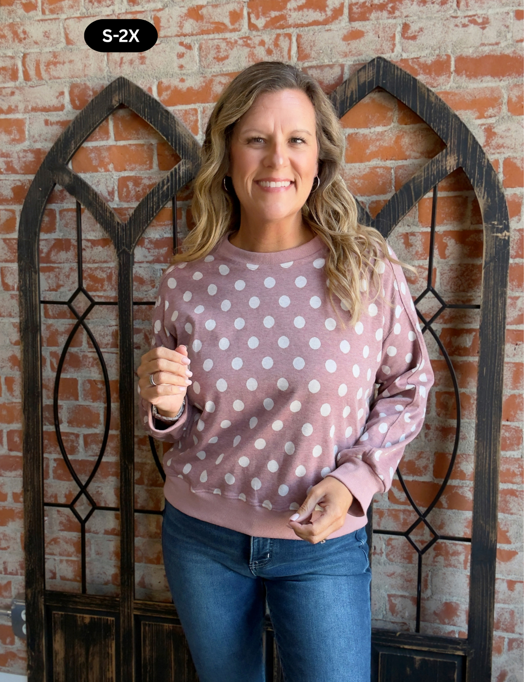 On Repeat Polka Dot Crew-2 Colors