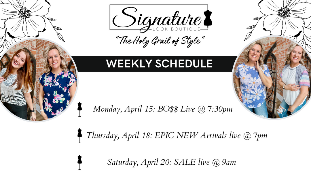 3rd Week of April Schedule