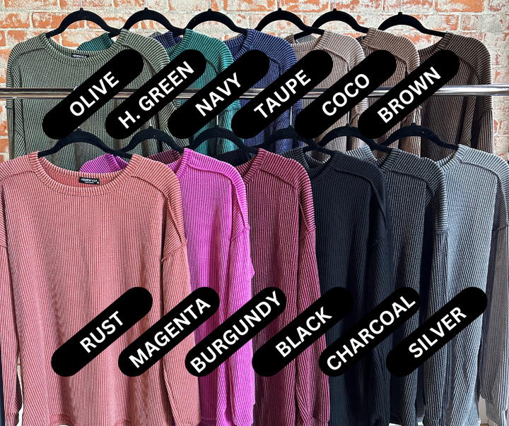 All In Favor Ribbed Long Sleeve-12 Colors