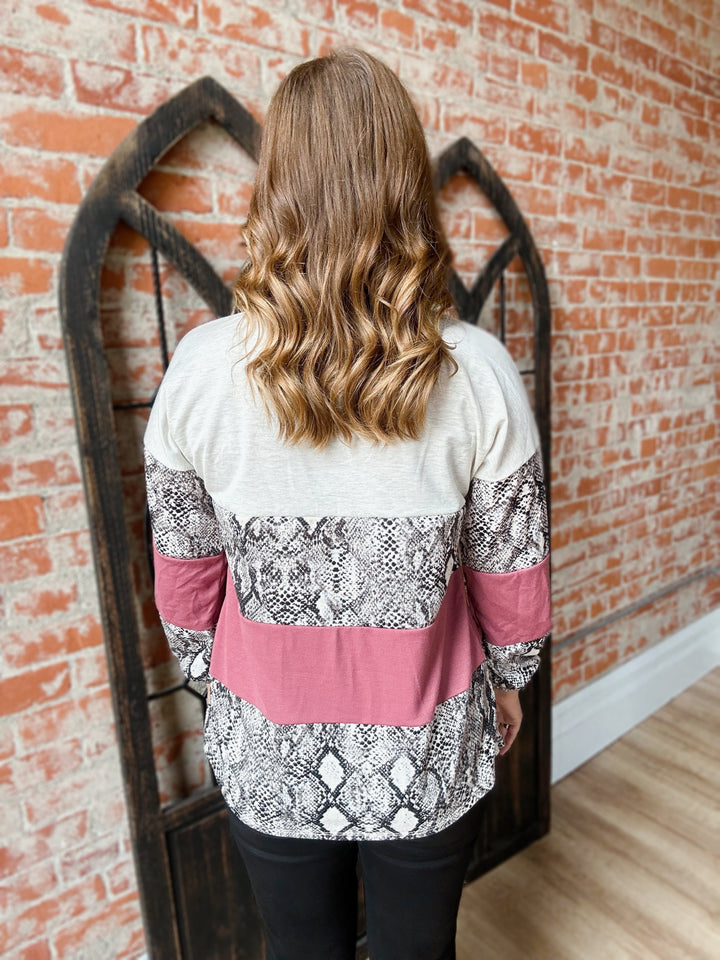 Sly Moves Snakeskin Color Block